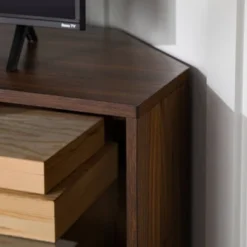 Contemporary Corner TV Stand For TVs Up To 55" Dark Walnut - Saracina Home -Saracina Home GUEST 50db4602 d193 43eb a679 91af7d560c96