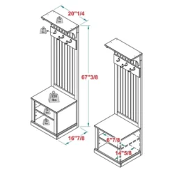Waylon Rustic Farmhouse Solid Wood Tall Hall Tree - Saracina Home -Saracina Home GUEST 53f12056 5d50 4ebe bd7a 37f1edcb2150