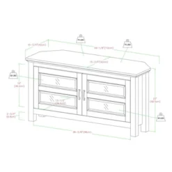 Modern 2 Glass Door Corner TV Stand For TVs Up To 50" Black - Saracina Home -Saracina Home GUEST 544f0bb1 8ee4 4990 a209 7eb4c58a41f0