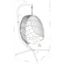 Toluca Hanging Outdoor Boho Egg Chair With Cushion - Saracina Home -Saracina Home GUEST 56aea60f 8fb1 4dcb a5cc 5a0af51b2f08