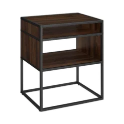 Modern Wood And Metal Side Table With Open Storage - Saracina Home -Saracina Home GUEST 59b6bfa8 aa62 4459 a7e5 2a7a7d215dbf