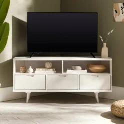 Cara Mid-Century Modern 3 Drawer Corner TV Stand For TVs Up To 58" - Saracina Home -Saracina Home GUEST 5a91e93e d508 4e72 9f59 32f14f024c2a