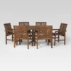 7pc Slatted Chevron Acacia Patio Dining Set - Saracina Home -Saracina Home GUEST 5b8ac3f5 3e06 4230 a01b 1bce1b549a99