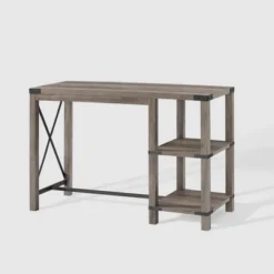 Rustic Farmhouse Metal X Kitchen Island With Shelves - Saracina Home -Saracina Home GUEST 5c4fce01 cb24 479d a5a3 4731253a8b25