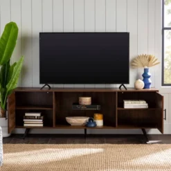 2 Door Mid-Century Modern Wood Storage TV Stand For TVs Up To 80" - Saracina Home -Saracina Home GUEST 5d44119d 7e55 4beb 8f77 bb1514318948