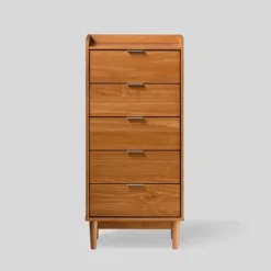 Mid-Century Modern Solid Wood 5 Drawer Chest Of Drawers - Saracina Home -Saracina Home GUEST 5e4385bd f55f 474e 8e71 1c6e45c84f05