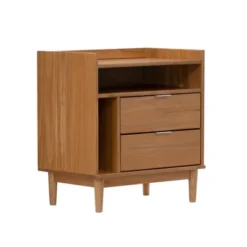 Mid-Century Modern Solid Wood 2 Drawer Nightstand - Saracina Home -Saracina Home GUEST 6347beec 6794 4154 a08e 77242f294925