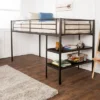 Twin Analise Metal Low Loft Bed With Desk And Storage Black - Saracina Home -Saracina Home GUEST 6696f8f7 90fc 4b6c 9166 bc9c81fa29ce