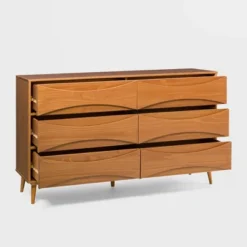 Mid-Century Modern Contoured 6 Drawer Dresser - Saracina Home -Saracina Home GUEST 66fb51cb 1672 46be 9ea3 83daad767b13