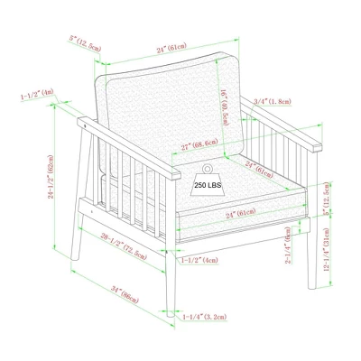 Saracina Home Modern Boho Eucalyptus Outdoor Spindle Arm Chair With Cushions 7 Saracina Home Modern Boho Eucalyptus Outdoor Spindle Arm Chair With Cushions - Image 5