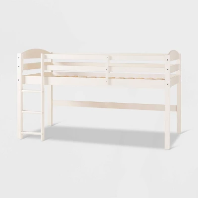 Twin Solid Pine Wood Low Loft Bed White - Saracina Home 4 Twin Solid Pine Wood Low Loft Bed White - Saracina Home - Image 2