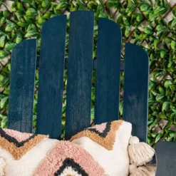 Genovia Transitional Acacia Wood Outdoor Adirondack Chair With Wine Holder - Saracina Home -Saracina Home GUEST 72c72c9e 2d17 410e 9a2c 84b6f257b315