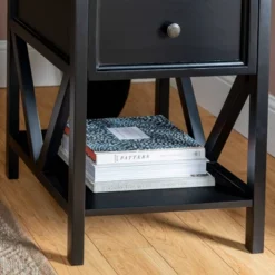 Set Of 2 Farmhouse Single Drawer V Frame Nightstands - Saracina Home -Saracina Home GUEST 7687c127 6673 4260 bfa9 5a4f32541fed