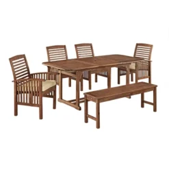 Ravenscroft 6pc Acacia Wood Patio Dining Set With Cushions - Saracina Home -Saracina Home GUEST 791c87ac 23c5 4531 a8bc a25b47f2d035