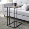 23" Modern Rectangle Two-Tone C Side Table With Metal Base - Saracina Home -Saracina Home GUEST 79ed4eb6 b935 4dc1 a8a6 994aab6c93c7