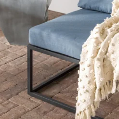 Outdoor Modern Modular Patio Side Chair Blue - Saracina Home -Saracina Home GUEST 85fd859a ae0d 497e ba7b 1e6baee50d7f