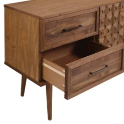 58" Modern Boho Solid Pine Wood Closed Storage Sideboard Brown - Saracina Home -Saracina Home GUEST 8bbc8306 3c4b 4ad5 a140 9b57a5382b74