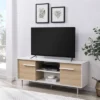 Modern 2 Door TV Stand For TVs Up To 65" Solid White/Coastal Oak/White - Saracina Home -Saracina Home GUEST 8dd4d892 d616 4327 bf3e f3b05ccd042d