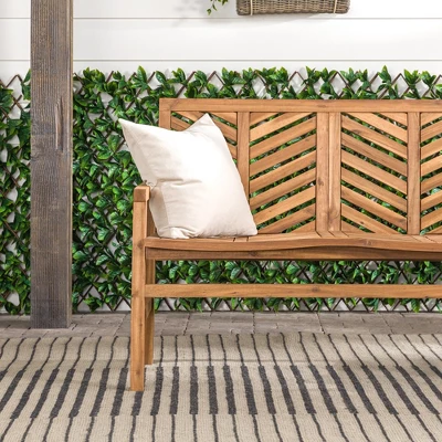 Slatted Chevron Acacia Wood Patio Loveseat – Saracina Home 8 Slatted Chevron Acacia Wood Patio Loveseat – Saracina Home - Image 6