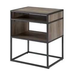 Modern Wood And Metal Side Table With Open Storage - Saracina Home -Saracina Home GUEST 965c7ea1 69f8 4053 a677 91e205fd7ba4