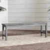 Ravenscroft Modern Boho Acacia Wood Slat Top Outdoor Dining Bench - Gray Wash - Saracina Home -Saracina Home GUEST 97804647 7291 4fca 8eee 82ae99833723