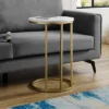 24" Modern Glam Round C Table Faux White Marble/Gold - Saracina Home -Saracina Home GUEST 98410de8 aa81 4449 85ed 2b4affa1a2cd