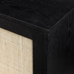 Modern Boho Wood And Rattan Storage Sideboard Black - Saracina Home -Saracina Home GUEST 9a7ace65 cad1 452f b709 48a321171f34