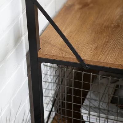 72" Urban Farmhouse Mixed Material Hall Tree - Saracina Home 6 72" Urban Farmhouse Mixed Material Hall Tree - Saracina Home - Image 4