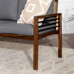 Saybrook Modern Metal And Wood Patio Loveseat - Gray/Dark Brown - Saracina Home 17 Saybrook Modern Metal And Wood Patio Loveseat - Gray/Dark Brown - Saracina Home -Saracina Home GUEST 9d3c59a7 d784 409b 8d9b 2ff43d11dbb3