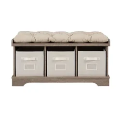 42" Upholstered Wood Entryway Bench With Storage - Saracina Home -Saracina Home GUEST 9fd17880 8594 4230 97d7 e218b6ad18eb
