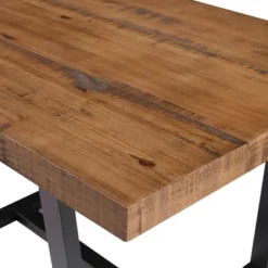 52" Modern Farmhouse Solid Wood Distressed Plank Top Dining Table - Saracina Home -Saracina Home GUEST a0004985 299c 4f91 99ba 9b1acae6059f