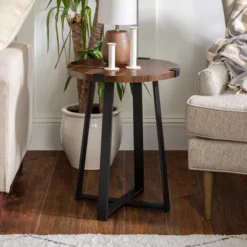 Wrightson Urban Industrial Faux Wrap Leg Round Side Table - Saracina Home 17 Wrightson Urban Industrial Faux Wrap Leg Round Side Table - Saracina Home -Saracina Home GUEST a1776d41 205b 40e5 9e7e fbd37a7831f8