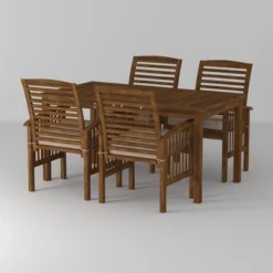 Ravenscroft 5pc Acacia Wood Patio Dining Set - Saracina Home -Saracina Home GUEST a556a025 d85f 42c0 8fc9 3618bb07679d