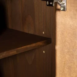 58" Modern Boho Solid Pine Wood Closed Storage Sideboard Brown - Saracina Home -Saracina Home GUEST a63799b1 c1ca 4847 bcdd e5e77622eeeb