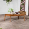 Saracina Home Acacia Mid-Century Modern Rectangle Slatted Patio Coffee Table