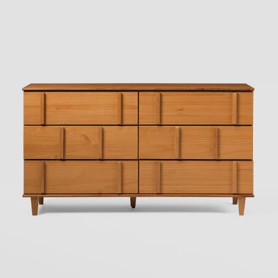 Modern Vertical Accent Solid Wood 6 Drawer Double Dresser - Saracina Home 22 Modern Vertical Accent Solid Wood 6 Drawer Double Dresser - Saracina Home - Image 20