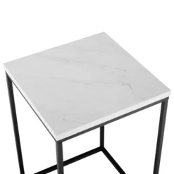 Owen Urban Open Box Frame Side Table Faux White Marble - Saracina Home -Saracina Home GUEST aac9976d 0065 45dc 834e 760c9bc8ea83