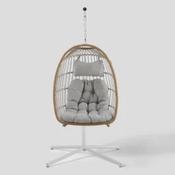 Toluca Hanging Outdoor Boho Egg Chair With Cushion - Saracina Home -Saracina Home GUEST ad461551 95ac 42b6 abb8 823b2399366c