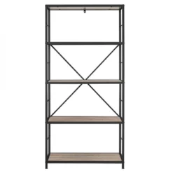 63" 4 Shelf Industrial Transitional Tall Bookshelf - Saracina Home -Saracina Home GUEST ae28e843 9ead 4866 887b 69c057f32e71