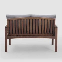 Saybrook Modern Metal And Wood Patio Loveseat - Gray/Dark Brown - Saracina Home 14 Saybrook Modern Metal And Wood Patio Loveseat - Gray/Dark Brown - Saracina Home -Saracina Home GUEST ae9af088 ba9c 4721 8e43 d87ce52cba57