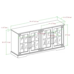 Avalene Modern Farmhouse 4 Door Glass Window Pane TV Stand For TVs Up To 65" - Saracina Home -Saracina Home GUEST b3f7df06 e059 4949 a076 ebe86ef2463e
