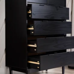 Mid-Century Modern Solid Wood 6 Drawer Vertical Dresser - Saracina Home -Saracina Home GUEST b5fe320b c3da 49e6 985f 60a942767455