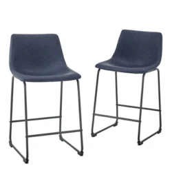Set Of 2 Laslo Modern Upholstered Faux Leather Counter Height Barstools - Saracina Home -Saracina Home GUEST b771f0ef 4807 4ad4 8feb 07d14768c05d