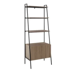 72" Open Shelf And Closed Storage Cabinet Ladder Bookcase - Saracina Home -Saracina Home GUEST bb53bc77 9ac3 477a ab20 0e515d00902d
