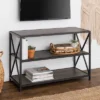 25.62" X Frame Metal And Wood Media Bookshelf - Saracina Home -Saracina Home GUEST bbb4b9c0 79a3 4925 bf60 36da3db664d6