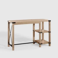 Rustic Farmhouse Metal X Kitchen Island With Shelves - Saracina Home -Saracina Home GUEST bc518832 710f 4770 989b 5c9d5ab59a90