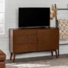 Mid-Century Modern With Closed Storage TV Stand For TVs Up To 58" Walnut - Saracina Home -Saracina Home GUEST bd045421 30ef 4d8c ad40 ac6cf8014ec6