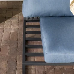 Outdoor Modern Modular Patio Side Chair Blue - Saracina Home -Saracina Home GUEST becd0a39 b88b 4bc8 8f6e 55c104d13953