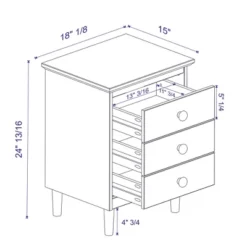 Stiva Classic Mid-Century Modern 3 Drawer Nightstand - Saracina Home -Saracina Home GUEST bee22175 0b98 4727 8437 b5e06a3b01e7