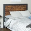 Queen Urban Industrial Wood And Metal Panel Headboard Brown - Saracina Home -Saracina Home GUEST bf1abf25 a389 4302 9359 7005255e30f6